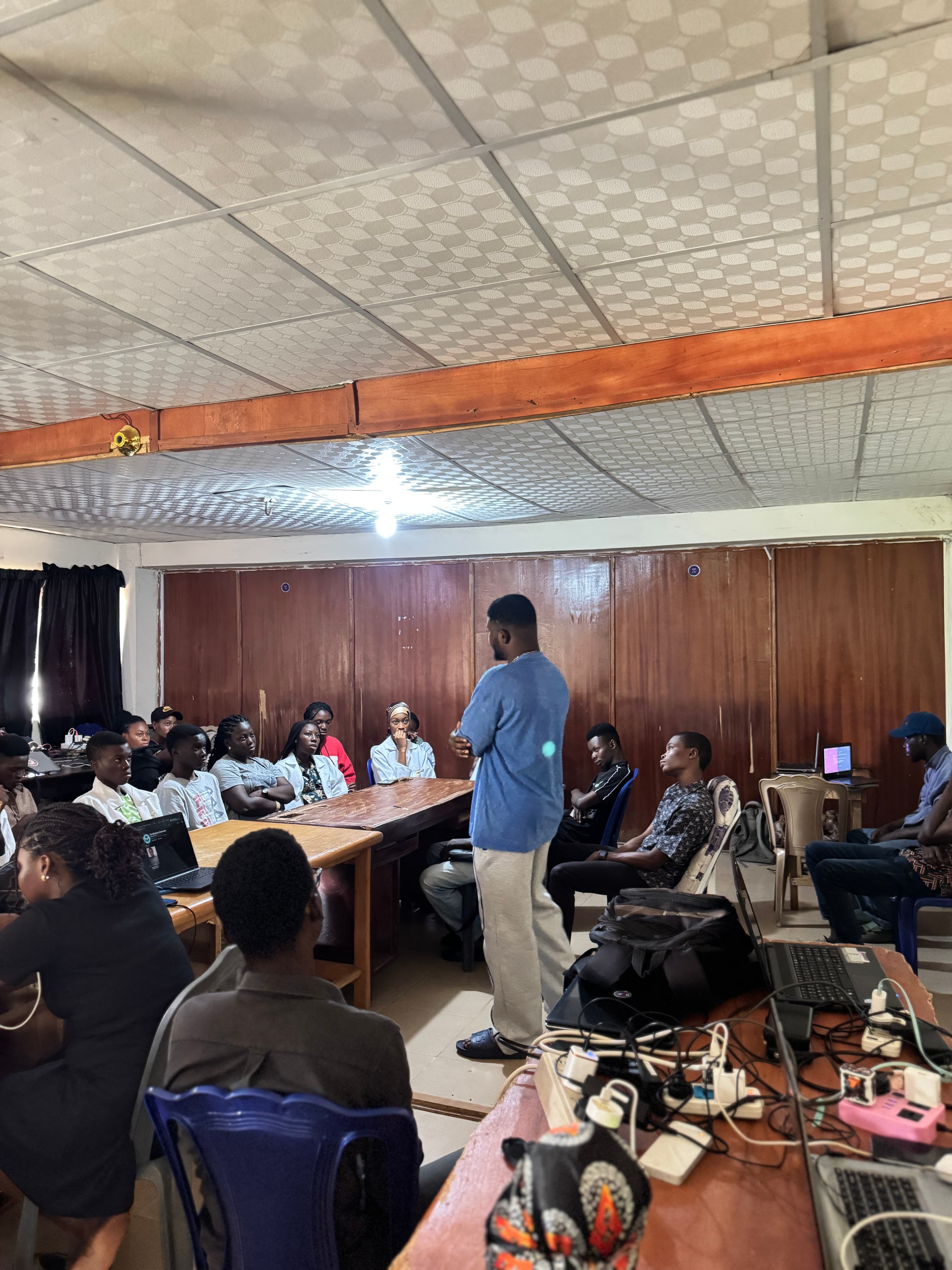 Students gathered for a community session